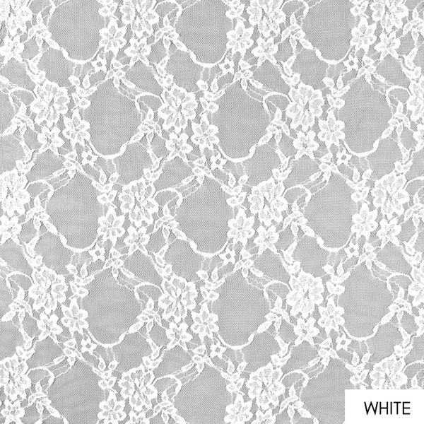 Stretch Lace, Fabric by the Yard, Ivory Lace, Polyester, Romantic Lace, Wedding, Wedding Dress, Yardage, Yard, Floral Fabric, Vintage, Dress