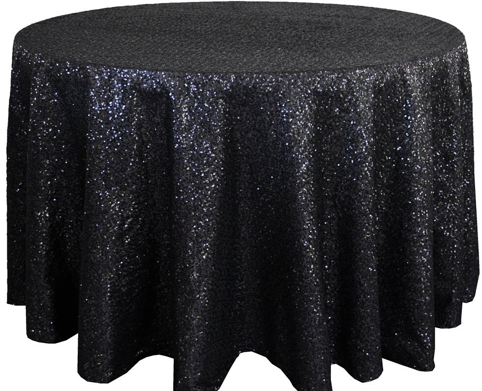 Black Sequence, Halloween, Black sequin tablecloth, Halloween party