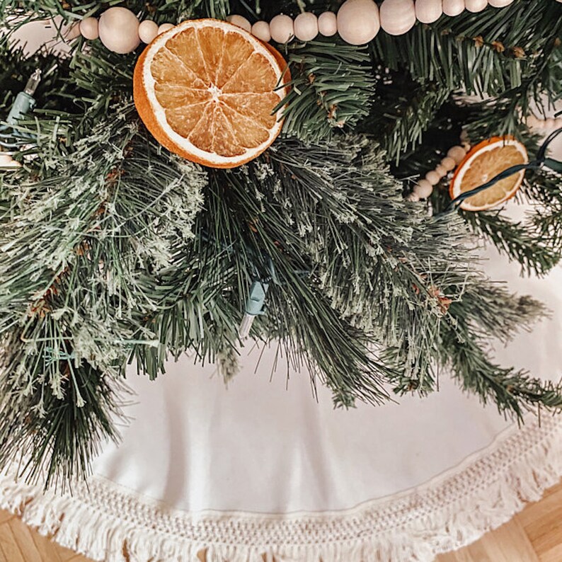 Fringe Tree skirt, Christmas tree skirt, tree skirt, burlap Christmas tree skirt, burlap tree skirt, Christmas decor, tree skirt, burlap image 4