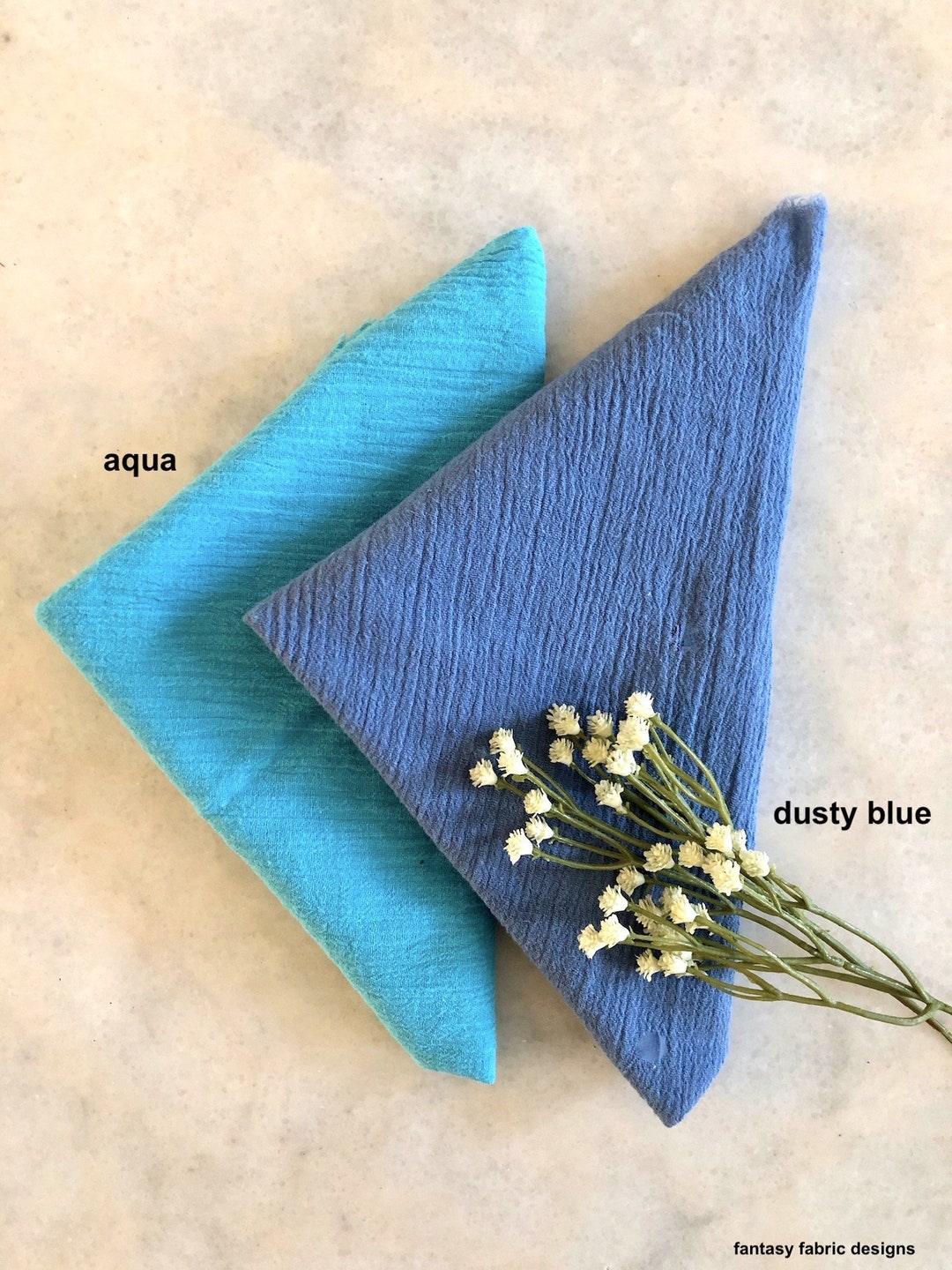 Gauze Napkins Linen Napkins Baby Shower Napkins Blue Etsy