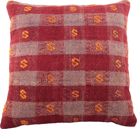 Kelim pillow handmade wool pillowcase 40x40 cm Kilim Cushions, Kelim Pillow