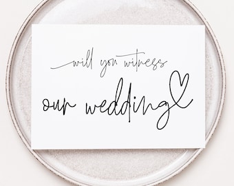 私たちの結婚式に立ち会ってくれませんか？カード、ブライダルパーティーの結婚式の感謝の贈り物、新郎新婦からの贈り物、結婚式に立ち会えるモダン、シンプル