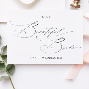 Para minha linda noiva em nosso cartão de dia de casamento, casamento elegante, linda noiva, presente de casamento para esposa, cartão de noiva do noivo, caligrafia