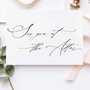 Lindo cartão de casamento "Vejo você no altar", presente do noivo da noiva, presentes do noivo, para meu marido em nosso casamento, cartão de caligrafia
