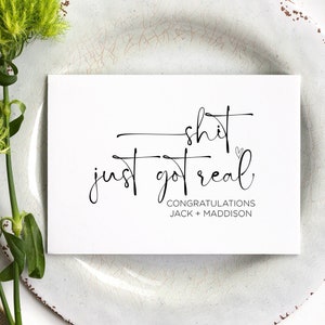 Congratulations Wedding Card, Bride and Groom Gift, Personalised Card for Couple getting Married, Custom Engagement Gift, New Mr and Mrs