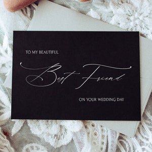 Tarjeta de boda para mejor amiga, regalo para novia, tarjeta de felicitación, tarjeta de boda para mejor amiga, regalo de boda para novia, boda moderna y sencilla