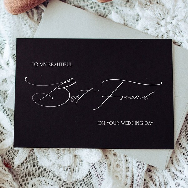 Best Friend Wedding Card, Gift for Bride, Congratulations Card, Wedding Card Best Friend, Bride Gift Wedding, Simple Modern Wedding