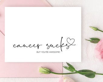 Tarjeta de Aliento para el Cáncer, Tarjeta de Cáncer de Mama Apesta, Regalo de Simpatía por el Cáncer, Piensa en Ti, Siéntete Mejor Amigo, Sobreviviente