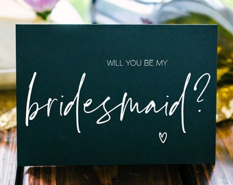 Black and White Will You be My Bridesmaid Proposal Card, Bridesmaid Asking Card, Bridal Party Request, Maid of Honour Gift Ideas, BT