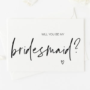 Modern Will You Be My Bridesmaid-voorstelkaart, bruidsmeisje vraagt trouwkaart, verzoek bruidsfeest, cadeau-ideeën bruidsmeisje, BT
