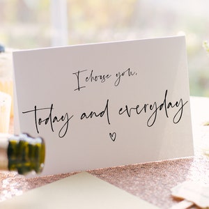 I Choose You, Today and Everyday Wedding Day Card, From Bride To Groom, Husband, Gift For Groom To Be, For Groom From Bride, Modern Wedding