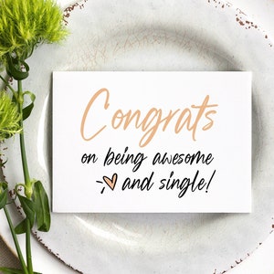 Carte de félicitations pour divorce pour ami, carte de célébration de nouvellement célibataire pour soeur, cadeau amusant pour divorcer, carte d'amitié rupture