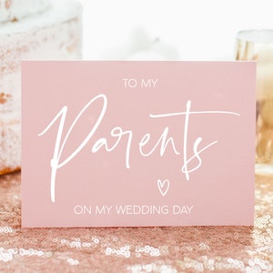 Carte rose pour mes parents le jour de mon mariage, carte de mariage des parents, les parents du marié, carte de mariage pour maman et papa, parents de la mariée, BT
