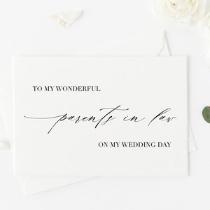 Zu meinen neuen Schwiegereltern Hochzeitstag Karte Schwiegermutter Geschenk Schwiegermutter Geschenke Vater der Bräutigam Geschenke Mutter der Braut Karte Wunderbare Eltern Geschenk