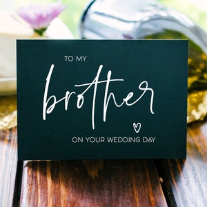 Regalo para hermano, para el novio, para mi hermano en la tarjeta del día de tu boda, regalos para padrinos de boda, tarjetas de boda, de hermana a hermano, lindo, simple