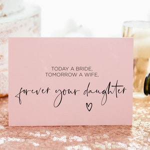 Votre fille en rose pour toujours, à mes parents le jour de mon mariage, faire-part de mariage des parents, parents de la mariée, pour maman et papa, parents de la mariée