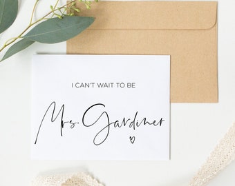 Personalized I Can't Wait to be Your Wife Wedding Card, Mrs Card, Groom Gift From Bride, Custom Groom Gifts, Husband On Wedding Day Card