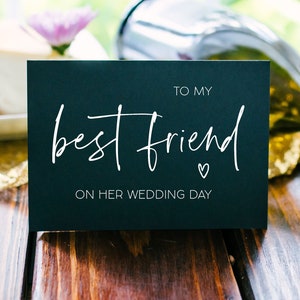 Black To My Best Friend On Her Wedding Day, Gift for Bride, Best Friend Card, Wedding Card Best Friend, Pink Cards, Best Friend Gift BT