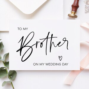 Bruder Geschenk, Brautpartygeschenk, zu meinem Bruder auf meiner Hochzeitstag-Karte, Trauzeuge-Geschenke, Hochzeitskarten, von der Braut zum Geschwister, nett, einfach