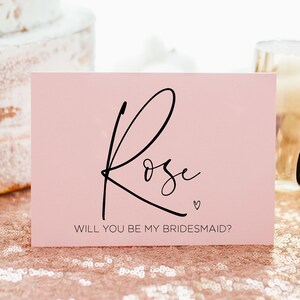 Blush Pink Be My Bridesmaid Proposal Wedding Card, Personalized Bridesmaid Asking Card, Custom Maid of Honor Request, Bridesmaid Gift Ideas