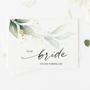 Eukalyptus für meine Braut Geschenk, an unserem Hochzeitstag, elegante Hochzeit, zukünftige Frau, Hochzeitskarte für Frau, Brautkarte vom Bräutigam, modernes Greenery