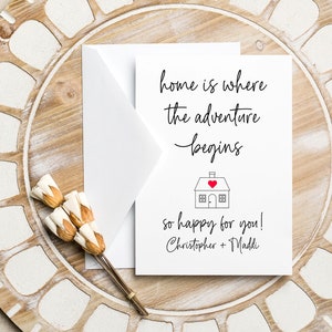Funny Congrats Home Where Adventure Begins Card, House Warming Gift, New Home, Moving House, Buying a House Gift, From Realtor House Closing