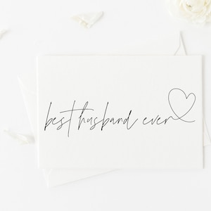 Niedliche Jahrestagskarte für Ehemann, beste Ehemann aller Zeiten, Karte für Freund, Valentinstagskarte für Ihn, Geschenk für Ihn, Bräutigam, um Hochzeitstag zu sein