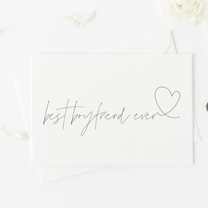 Semplice biglietto di anniversario per fidanzato, miglior fidanzato di sempre Biglietto per fidanzato, anniversario per lui, regalo per lui Biglietto V Day per fidanzato