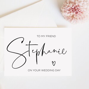 Custom Best Friend Wedding Card, To My Friend on Your Wedding Day, Personalized Card for Bride, Gift for Bride, Wedding Day Card, for Groom