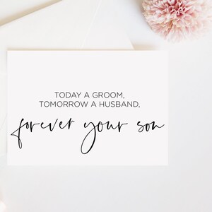 Votre fils pour toujours, à mes parents le jour de mon mariage, carte de vœux pour le mariage des parents, carte pour les parents du marié, carte pour papa et maman, parents de mariés