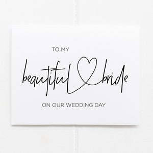 Para minha linda noiva no dia do nosso casamento, casamento simples, linda noiva, cartão de casamento para esposa, cartão de noiva do noivo, CS