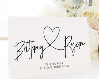 Custom Wedding Thank You Cards, Engagement Thank You Cards, Personalized Stationery Sets, Gifts For Bridal Party, Gift for Wedding Guests