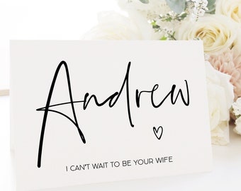 Custom I Can't Wait to be Your Wife Wedding Card, Groom Gift From Bride, Groom Gifts, Husband On Wedding Day Card, Husband Gift Personalised