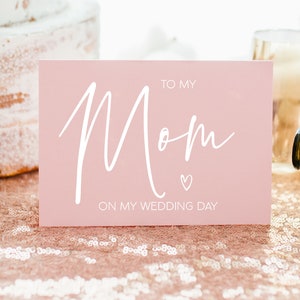 Carte rose pour ma mère le jour de mon mariage, carte pour la mère de la mariée, cadeau pour la mère de la mariée, cadeau pour un mariage pour maman, pour ma mère, cadeau pour la mère du marié BT