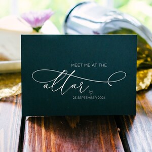 Carte de mariage mignonne pour mon marié, rendez-vous à l'autel, mari le jour du mariage, cadeau pour le futur marié, pour le futur marié, noir