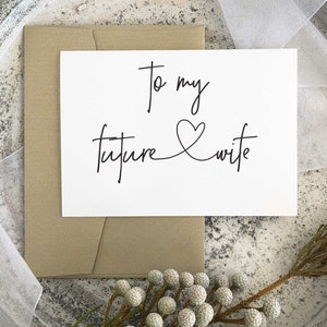 Carte du marié à la mariée, à ma future femme, à ma future mariée le jour de notre mariage, carte, carte de future femme, future épouse, carte de mariée