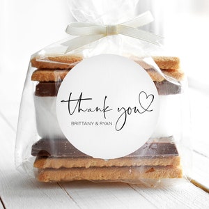 Personalisierte Dankeschön Aufkleber, Popcorn Party Tasche Sticker, Runde Süßigkeiten Etiketten, Kreis Favor Bag Tags, Einladungsumschlag, Herz
