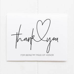 Danke, dass Sie meine Trauzeugin der Ehre, Geschenke, Dankeschön-Karte, Trauzeugin Karten, Brautjungfer Karte, für Brautjungfer Karte, Hochzeit Tageskarte