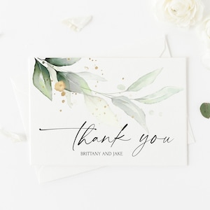 Eukalyptus Dankeskarten Vorlage, Hochzeit Dankeskarten, Verlobung Dankeskarten, personalisierte Briefpapier Sets, Babyparty Danke