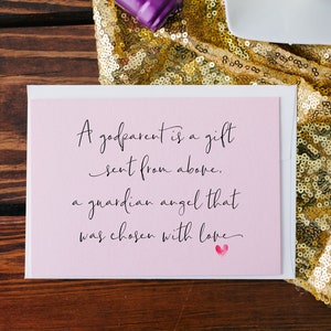 Pink Will You Be My GodParents Proposition Card, Marraine Demande, Cadeau de baptême, Baptême, Guide Parent Ask, Guardian Angel, Naming