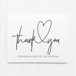 Hochzeitskarte, Moderne Hochzeitskarte, Hochzeit Dankeskarte, Schwarzweißhochzeit, Einfache Hochzeitskarte