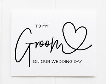 To My Groom Card, Groom Card From Bride To Groom Gift, Groom Gift From Bride To Groom Card, Modern Wedding Card, Calligraphy Card Wedding