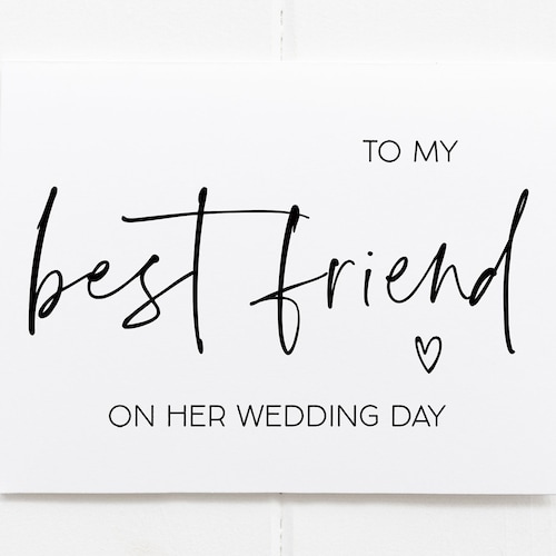 Best Friend Wedding Card Beautiful Friend Gift to My Bestie Etsy
