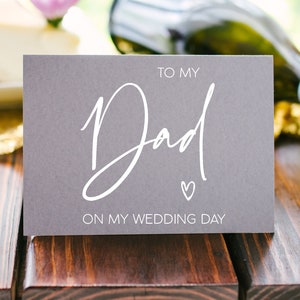 Gris pour mon père le jour de mon mariage, carte pour le père de la mariée, cadeau pour le père de la mariée, cadeau pour papa de la mariée, cadeau pour mariage pour papa, pour mon père, cadeau pour le père du marié BT