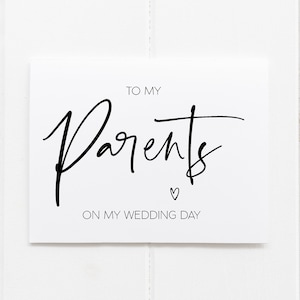 Cadeaux modernes pour les parents de la mariée, les parents du marié, les parents de la mariée, carte de maman, cadeau de mariage pour les parents, le jour du mariage de mes parents, simple