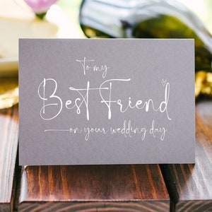 Zu meinem besten Freund an Ihrem Hochzeitstag, Geschenk für die Braut zu sein, beste Freundin Hochzeit süsse Karte, heiraten, Bestie Geschenk Hochzeit Schwester Geschenk