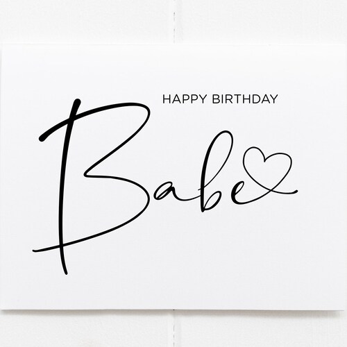 Happy Birthday Babe Printable Birthday Card Card for Him - Etsy