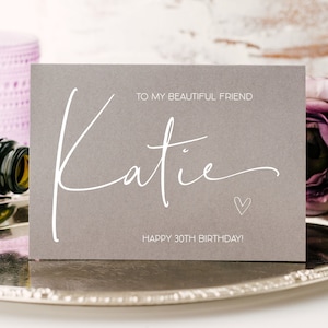 Benutzerdefinierte graue Geburtstagskarte für Freunde, Geburtstagskarten Freundin, Geschenk für Schwester von Geschwistern, beste Freundin Geburtstagsidee für sie