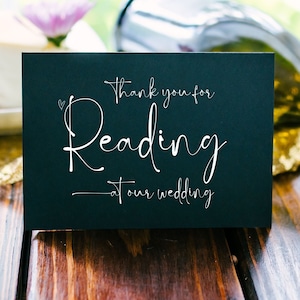Thank You for Reading at our Wedding Card, Wedding Reader Card, Wedding Reading, Modern Wedding Card, Thank You Gift from Bride and Groom