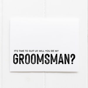 Vraag stalknecht voorstel trouwkaart, Suit Up Be My Best Man Invite, vragen stalknecht cadeau, uitnodiging, eenvoudige kaarten van bruid en bruidegom